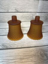 Vintage Amber Hobnail Glass Votive Cup Candle Holder Sconces  Set 2 - $14.85