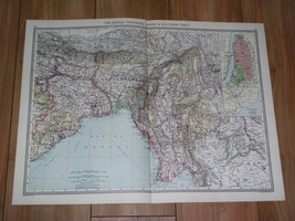 1908 Antique Map Of British India Bengal Bangladesh Myanmar Burma / Calcutta - £22.29 GBP