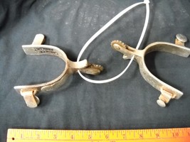Nickel Plated Steel 16 point English Rawl Rowels Crockett Spur Set w/ Ch... - €214,93 EUR
