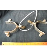 Nickel Plated Steel 16 point English Rawl Rowels Crockett Spur Set w/ Ch... - $198.00