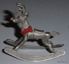 1983 Spoontiques Rudolph the Reindeer Rocking Pewter Christmas Figurine PP556 - £30.96 GBP