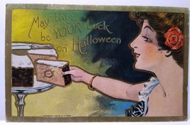 Victorian Halloween Postcard Diamond Ring Inside Cake H M Rose TRG 1908 Antique - £37.36 GBP