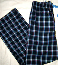 Cremieux Mens Sleepwear Woven Sleep Pants Navy Blue Plaid S Small - £10.22 GBP