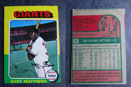 1975 Topps Mini #79 Gary Matthews Giants Miscut Error Oddball Baseball Card - $4.99