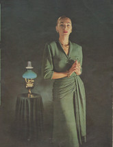 1940s V Neck Dress with Draped Belt Sash - Knit pattern (PDF 1208) - $3.75