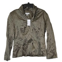 Christopher &amp; Banks Women&#39;s Metallic Blazer Jacket Large Collar Snap Fro... - £20.90 GBP