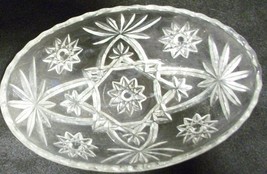 EAPC Star of David presscut glass oval bowl 6 by 9 by Anchor Hocking - $8.00