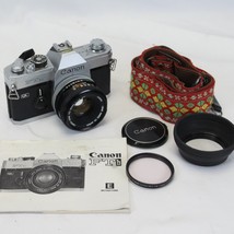 Canon Ftb QL 35mm SLR Film Camera FD 50mm F/1.8 SC Manual Strap &amp; Extras - £148.83 GBP