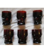 Georgian ruby red honeycomb water glasses in good condition set of 6  - £23.59 GBP