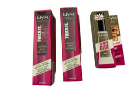 NYX Thick It Stick It! Brow Mascara TISI05 + TISI07 &amp; The Brow Glue  TBG... - $15.19