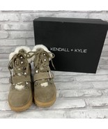 Kendall + Kylie Edison Ankle Hiker Boots Size 7M Natural Suede Tan Faux ... - £36.66 GBP