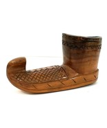 Wooden Shoe Small Vintage 5.5&quot; x 2.75&quot; x 1.5&quot; Hand Carved Arabian Pakist... - $54.66 CAD