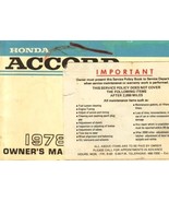 1978 Honda ACCORD owner&#39;s owners manual book guide - £4.69 GBP