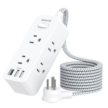 Power Strip Surge Protector, 5Ft Extension Cord, 6 Outlets With 3 Usb Ports(1 Us - £23.94 GBP