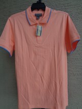 Nwt Saddlebred S/S Cotton Jersey Knit T Onal Striped Polo Shirt L Cremesicel - £13.32 GBP