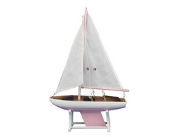 Wooden Decorative Sailboat Model 12&quot;&quot; - Pink Model Boat - $18.99