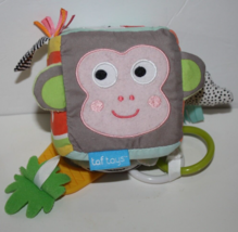 Taf Toys Cube Monkey Baby Soft 3&quot; Block Sensory Activities Plush Stuffed Crinkle - $19.32