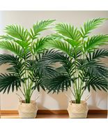 Large Artificial Palm Trees Plastic Indoor Outdoor Decor Home Garden 2-P... - $35.58 CAD