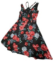 Guess Rose Floral Sleeveless Back Zip Stretch A-Line Dress Women&#39;s Size 4 - £14.34 GBP