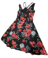 Guess Rose Floral Sleeveless Back Zip Stretch A-Line Dress Women&#39;s Size 4 - £14.47 GBP