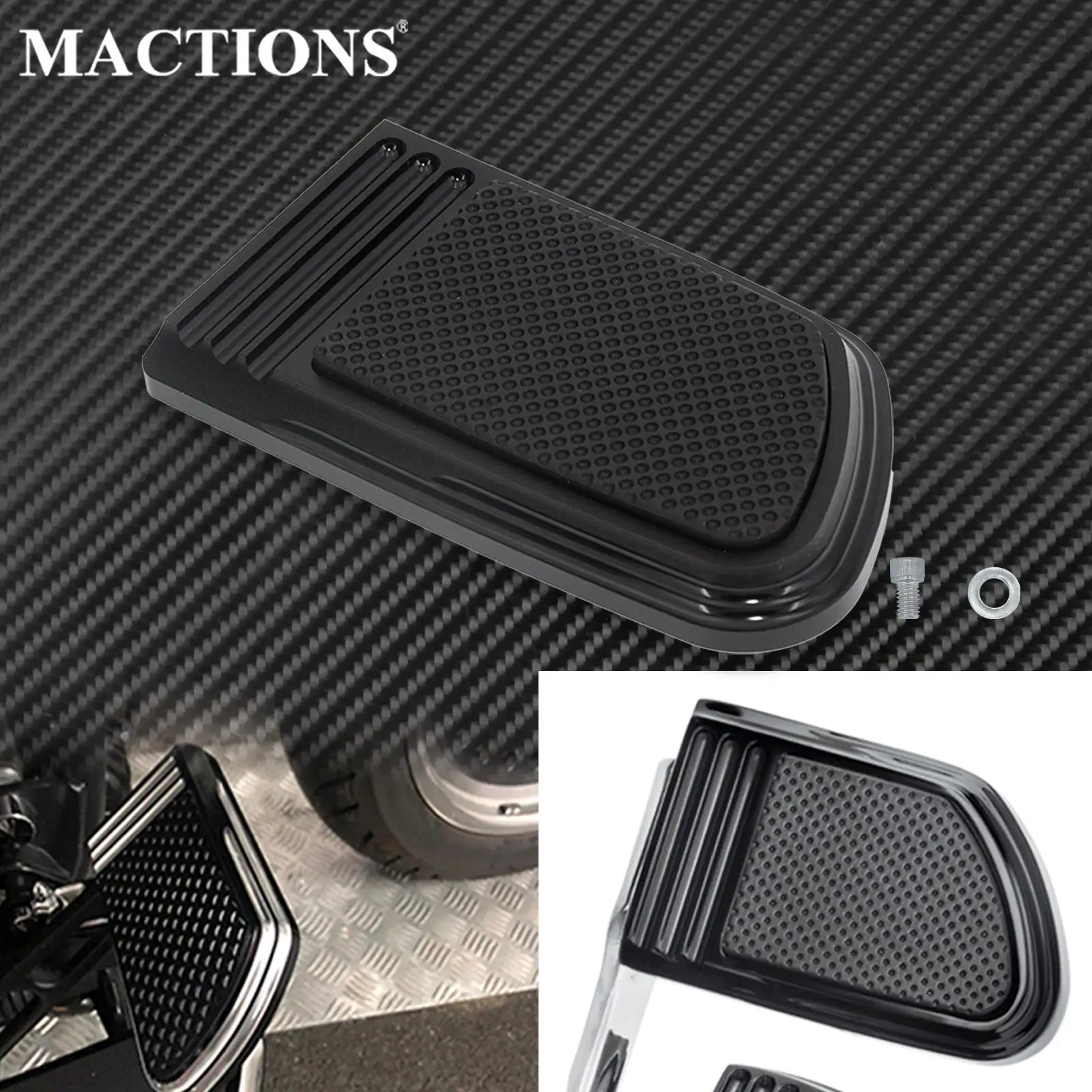  pedal pad black for harley touring electra glide road glide 1980 2018 heritage softail thumb200