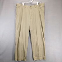 Izod Khaki Chino Pants Men&#39;s 46x30 Adjustable Waist Flat Front Preppy Ca... - $20.00