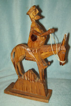 Don Quixote Wood Hand Carved Statue On Horse 9&quot; Tall GUC - $15.00