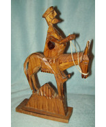 Don Quixote Wood Hand Carved Statue On Horse 9&quot; Tall GUC - $279.75 MXN
