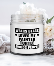 Painted Turtle Candle - Wears Black Loves My Reptile Avoids People - Funny 9  - $19.95