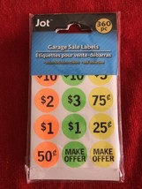 NEW Jot Garage Sale Labels Price Assorted Neon Colors Self Adhesive Labe... - $3.96