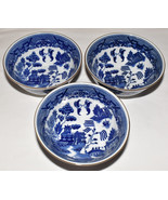 Vintage Japan Blue Willow Cereal/Soup Bowls Set of 3 Blue White Porcelai... - £43.26 GBP
