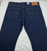 Levi&#39;s Jeans 501 Original Button Fly Stretch Mens 42/30 Dark Wash Blue Denim NWT - £31.46 GBP