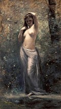 Nymph at The Source by Jean Baptiste Corot Beautiful Young Nude Girl On Canvas - £109.99 GBP