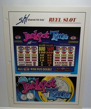 Sigma Slot Machine FLYER Jackpot Time Video Casino Vintage Gaming Art Sheet 1994 - £18.03 GBP