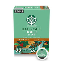 Starbucks Half-Caff House Blend Coffee 22 to 132 Count K cups Choose Any Size - £23.63 GBP+