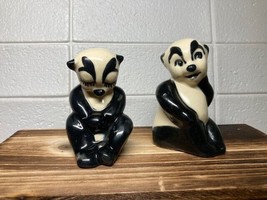 LOT/SET Of 2 Vintage Panda Porcelain Figurines Approx 3&quot; - £10.83 GBP