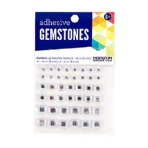 49 Pack Assorted Size Adhesive Square Craft Gemstones - $6.23