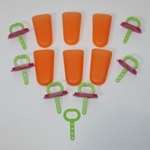 Tupperware 6 Popsicle Molds Frozen Treat Makers in Orange Green &amp; Purple... - $12.99