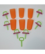 Tupperware 6 Popsicle Molds Frozen Treat Makers in Orange Green &amp; Purple... - £10.22 GBP