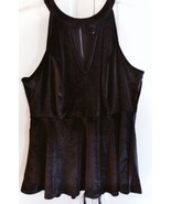 Torrid Women&#39;s Size 0 Black Sleeveless Velour Velvet Keyhole Babydoll Ta... - €15,99 EUR