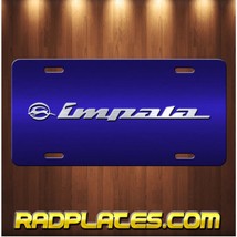 CHEVY IMPALA Inspired Art on Blue and Silver Aluminum Vanity license plate Tag - £15.80 GBP