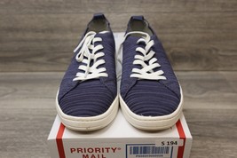 Lucky Brand Shoes Womens 8.5 M Navy Blue Fabric Lace Up Flat Sneakers Casual - £19.14 GBP