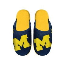 NCAA Michigan Wolverines Logo on Mesh Slide Slippers Dot Sole Size L by FOCO - £22.92 GBP