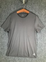 Reebok Large T Shirt Mens L Gray Short Sleeve Casual Stretch Regular Fit... - $11.28