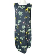 Old Navy Black Safari Giraffe Zebra Flamingo Print Sleeveless Sheath Dre... - €24,64 EUR