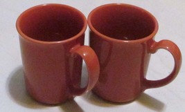 1970's Vintage Corning Mugs (2) Original Salmon/Coral Peach Color Collectible Co - $36.99