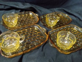 4 Vintage Fostoria Moonstone Plate and Cup Sets Mid Century Modern Tea Lunch  - £36.54 GBP