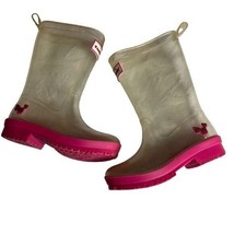 American Girl Peekaboo Willies Clear/Pink Rain Boots Girls Size 10/11 - $14.50