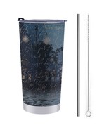 Mondxflaur Rain Day Steel Thermal Mug Thermos with Straw for Coffee - $28.78 CAD