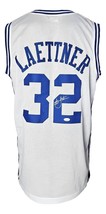Christian Laettner Duque Firmado Blanco El Tiro Camiseta de Baloncesto JSA ITP - £91.43 GBP